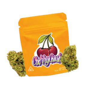 Bolsa de flor Cherry Kush con cogollos, variedad con aroma a cereza.