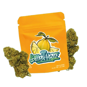 Bolsa de flor Lemon Haze con cogollos, variedad cítrica disponible con entrega rápida.