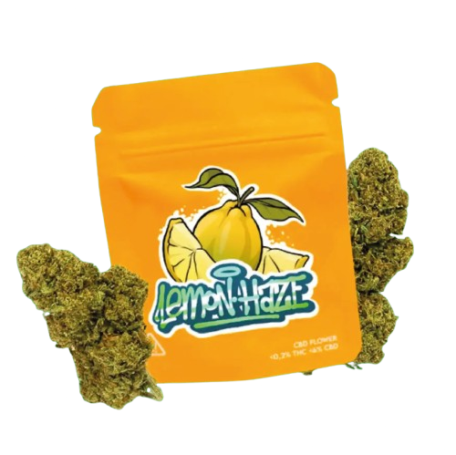 Bolsa de flor Lemon Haze con cogollos, variedad cítrica disponible con entrega rápida.