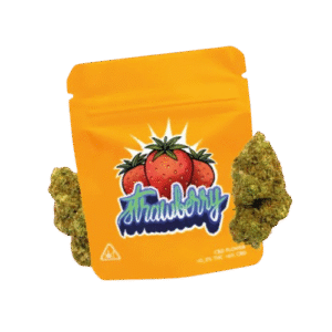 Bolsa de flor Strawberry con cogollos, variedad afrutada disponible en con entrega exprés.