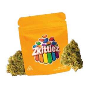 Bolsa de flor Zkittlez con cogollos, disponible con entrega rápida.